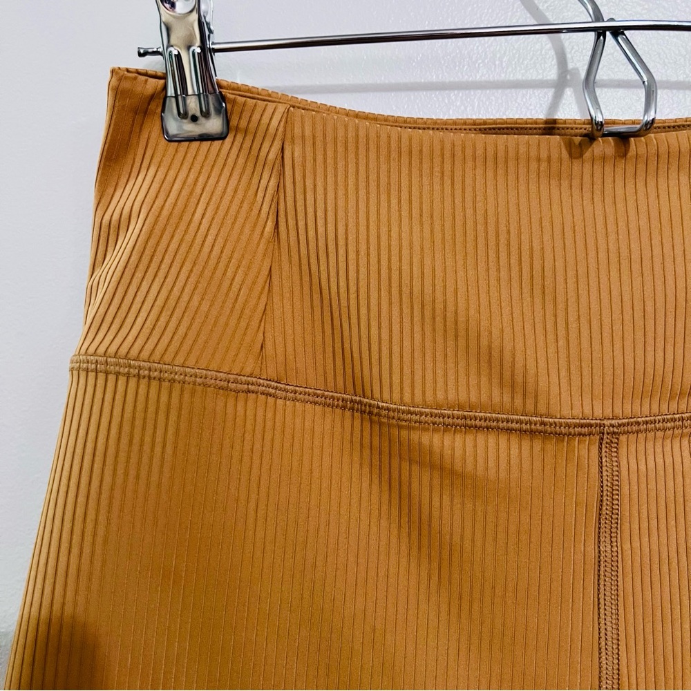 NWT Girlfriend Collective Rib Paloma Bra & Rib Bike Shorts Set in Toffee Brown - Picture 10 of 16